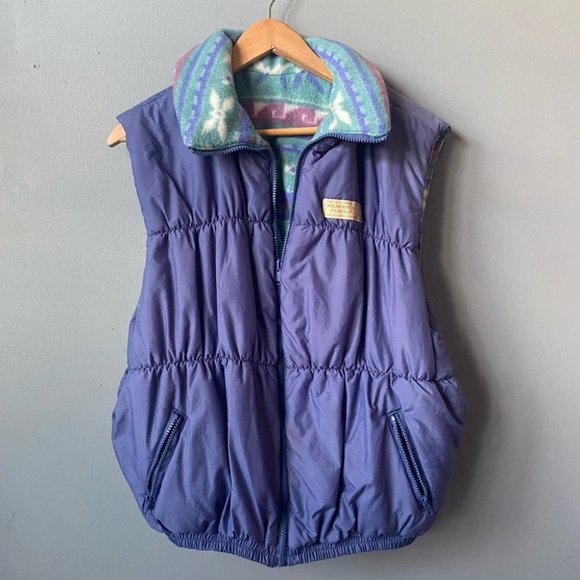 80s  Vintage Reversible Puffer Winter Vest💟 - Picture 1 of 7